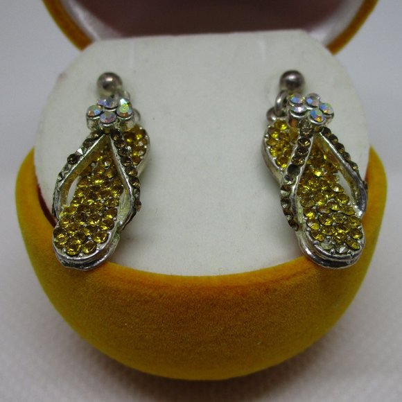 rhinestone flip flop earrings - Picture 3 of 3